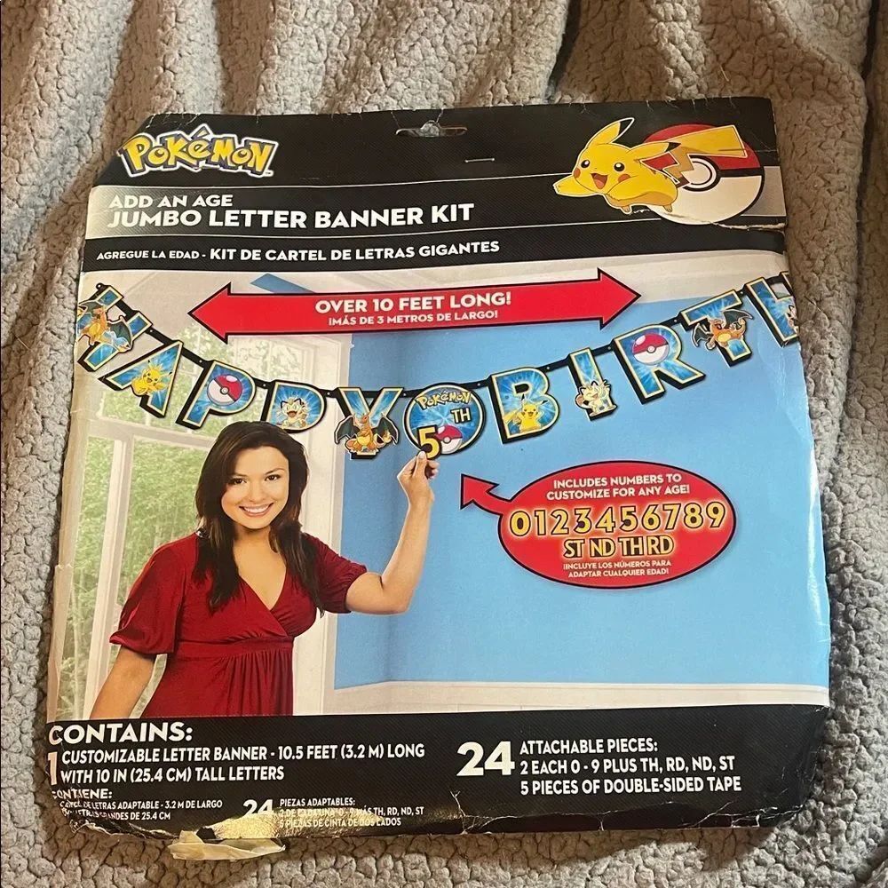 Vintage Pokémon Jumbo Letter Banner Kit - Multicolor